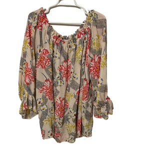 📻Violet & Claire Floral Blouse in Red, Yellow, and Blue size 3X GUC
